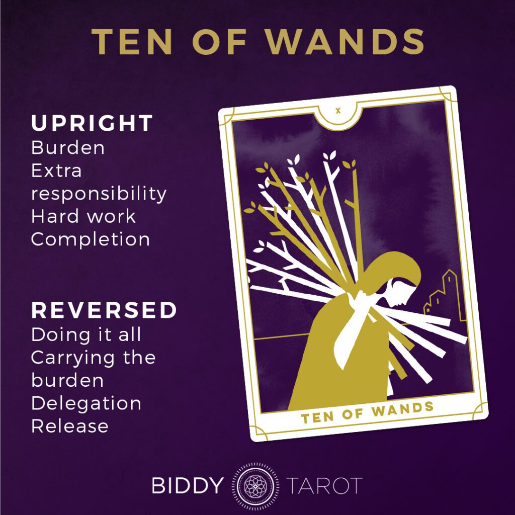 10 Of Wands Tarot Card Meaning Understanding Burdens And