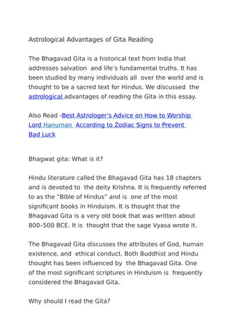 Astrological Benefits Of Reading Gita: Finding Spiritual Guidance In Ancient Wisdom