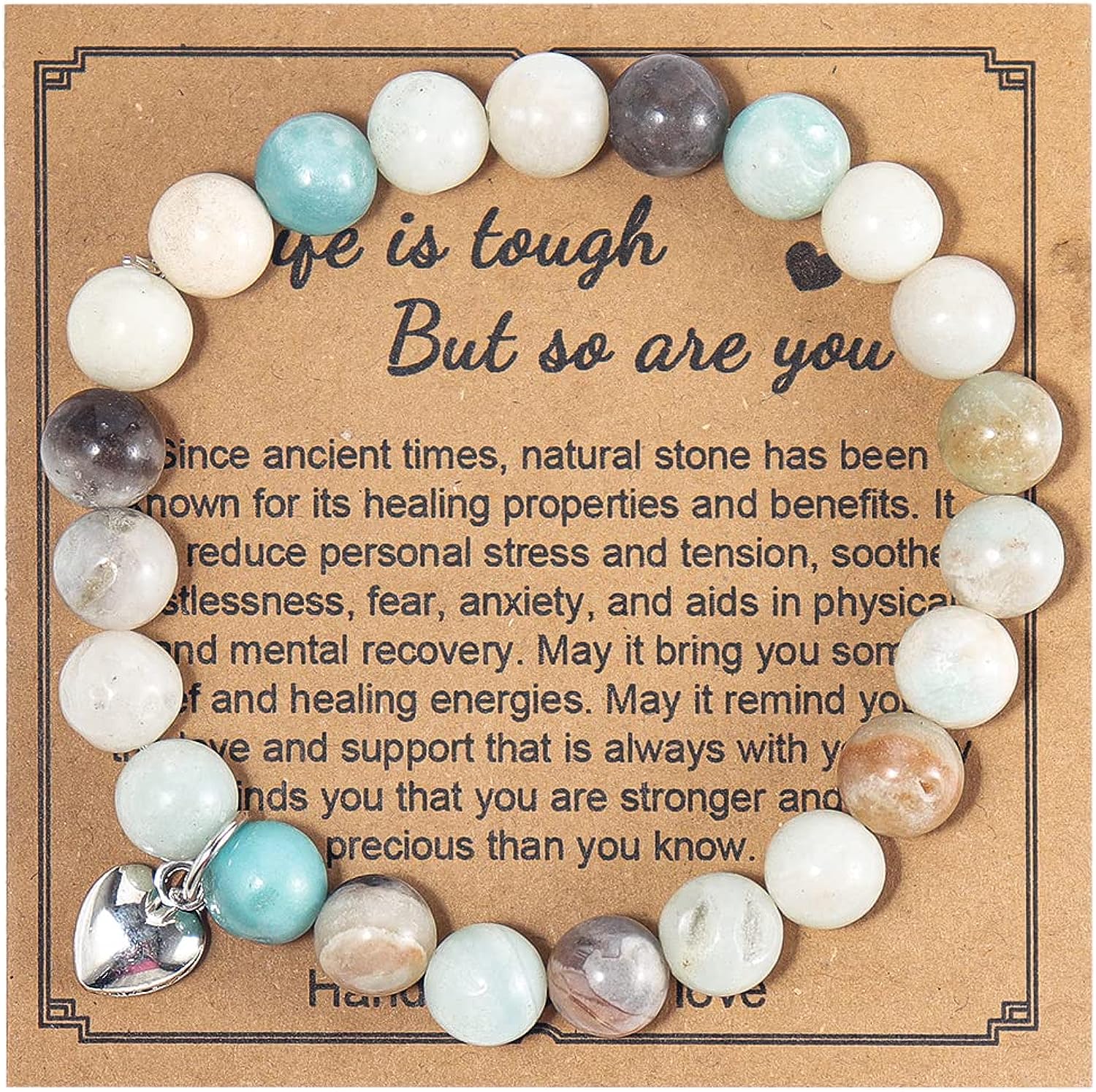 Get Well Soon Gifts -Natural Stone Healing Relaxation Bracelets review