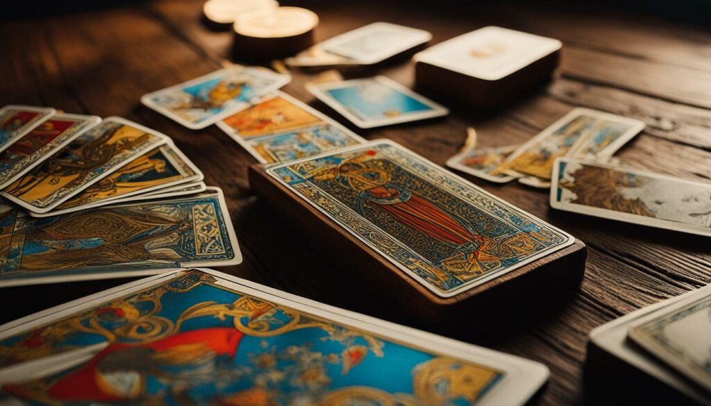 Tarot cards on a table